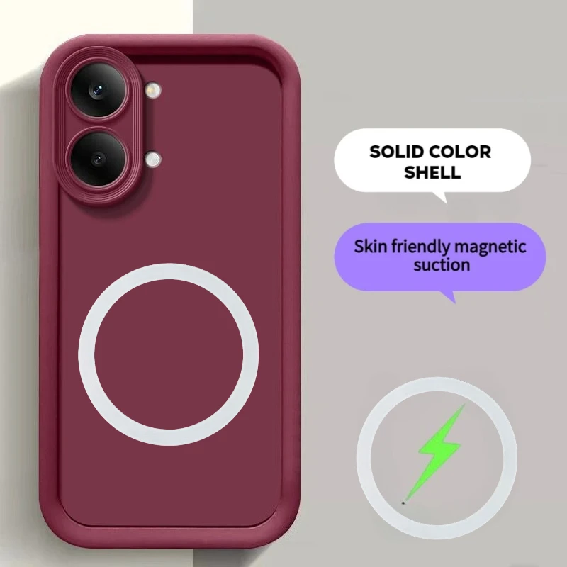 Premium Silicone Phone Case with Magnetic Charging and Shock Absorption