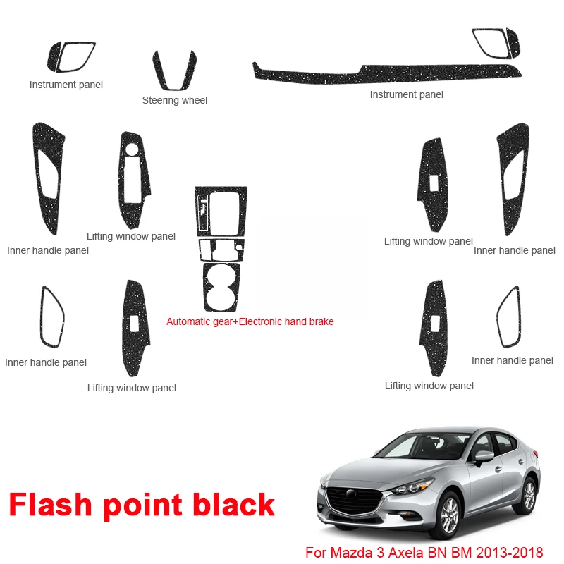 Car Interior Sticker For MAZDA 3 BN BM BP 2013-2025 Lifting Window Panel  Decal Gear Box Dashboard Protective Film Auto Accessory