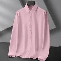 Chemise à manches longues pour hommes, couleur unie, décontractée, résistante aux rides, confortable, polyvalente, toutes saisons, nouvelle collection 6