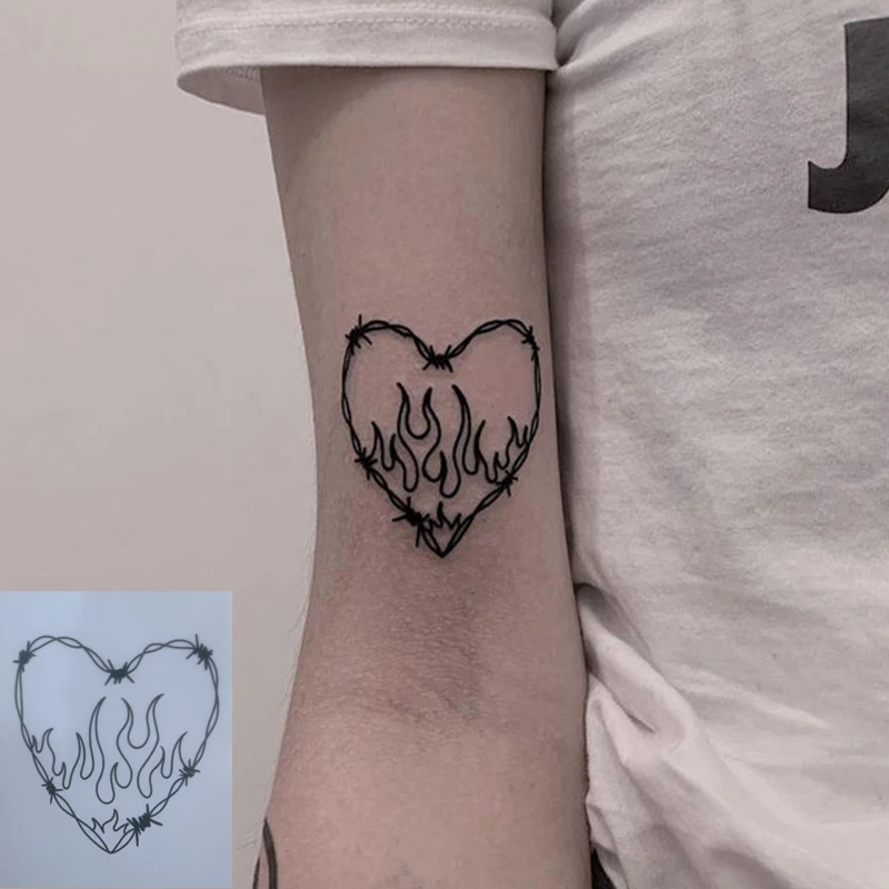 

Водостойкие временные тату-наклейки Love Thorns для мужчин и женщин, классные татуировки на черную руку, милый набор