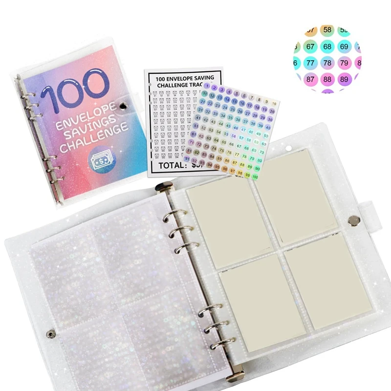 

100 Envelopes Money Saving Challenge, 2023 PU Leather 100 Envelope Challenge Binder, Easy And Funny Way To Save