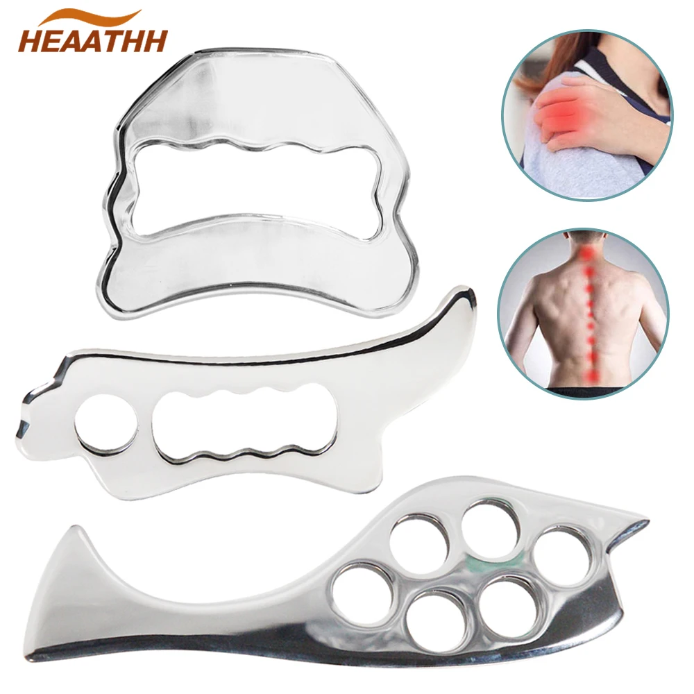 

Gua Sha Massage Tool Stainless Steel Soft Tissue Scraping Massager Back Legs Arms Neck Shoulder Physical Therapy Massage Relax