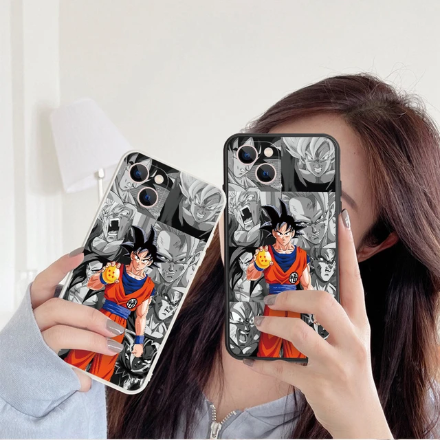 Capa De Celular Moda Anime Desenho Animado Bola De Dragão Escuro Super  Vegeta Goku iPhone 14 13 12 11 Pro MAX 14Plus 7 8 Plus X XR XS - Corre Que  Ta Baratinho