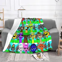 Sprunki Incredibox Wenda Oren Funbot Blankets Beats Game Flannel Throw Blankets Bedroom Sofa Decoration Soft Warm Bedspread 2