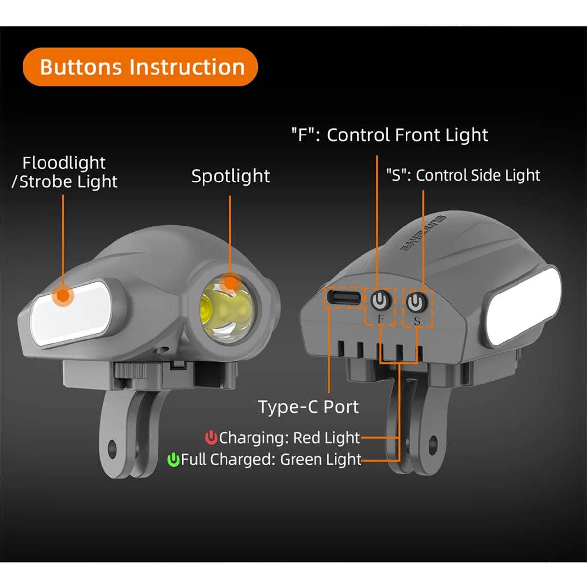 SUNNYLIFE Searchlight Mount Kit for Avata2 Mount Expansion Accessories Searchlight for Insta360 GO3 Sports Camera Mounts