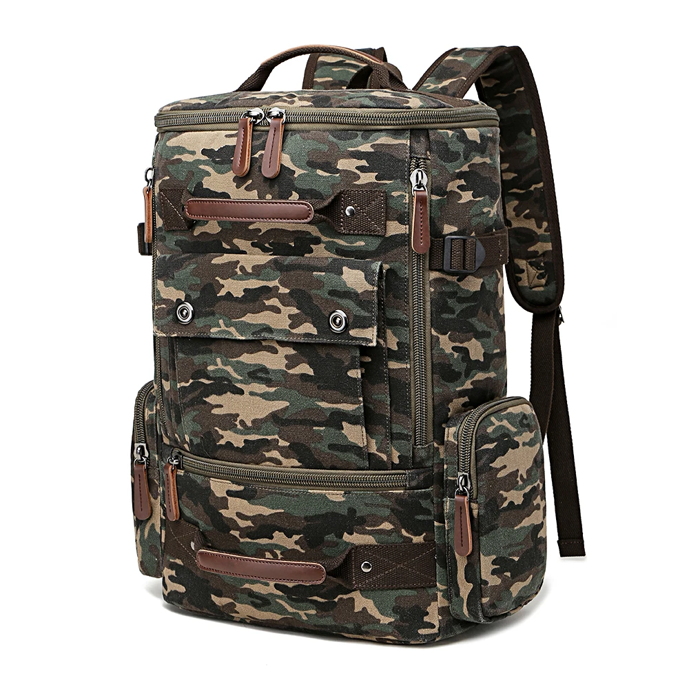 

Large Capacity Leisure Sports Durable Travel Hiking Bag Camouflage Backpack Men's Backpack Vintage Canvas School Bag