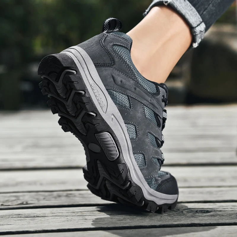 Brand Mesh Hiking Shoes Men Breathable Trekking Shoes Male Tactical Sneakers Non-Slip Wear-resistant Men's Climbing Sports Shoes