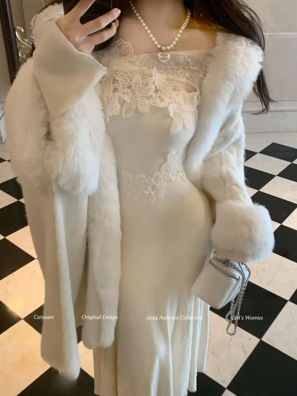 Vestidos de punto nuevos de otoño e invierno para mujer, cuello alto, manga acampanada, encaje de retazos, corte sirena, moda coreana, Vestidos para mujer