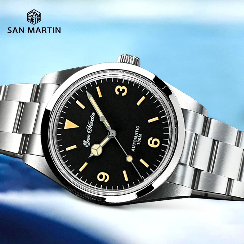 

San Martin 39mm Explore Climbing Men Watch Retro Luxury Sapphire YN55 Automatic Mechanical Watches 10Bar Luminous Sports Watch