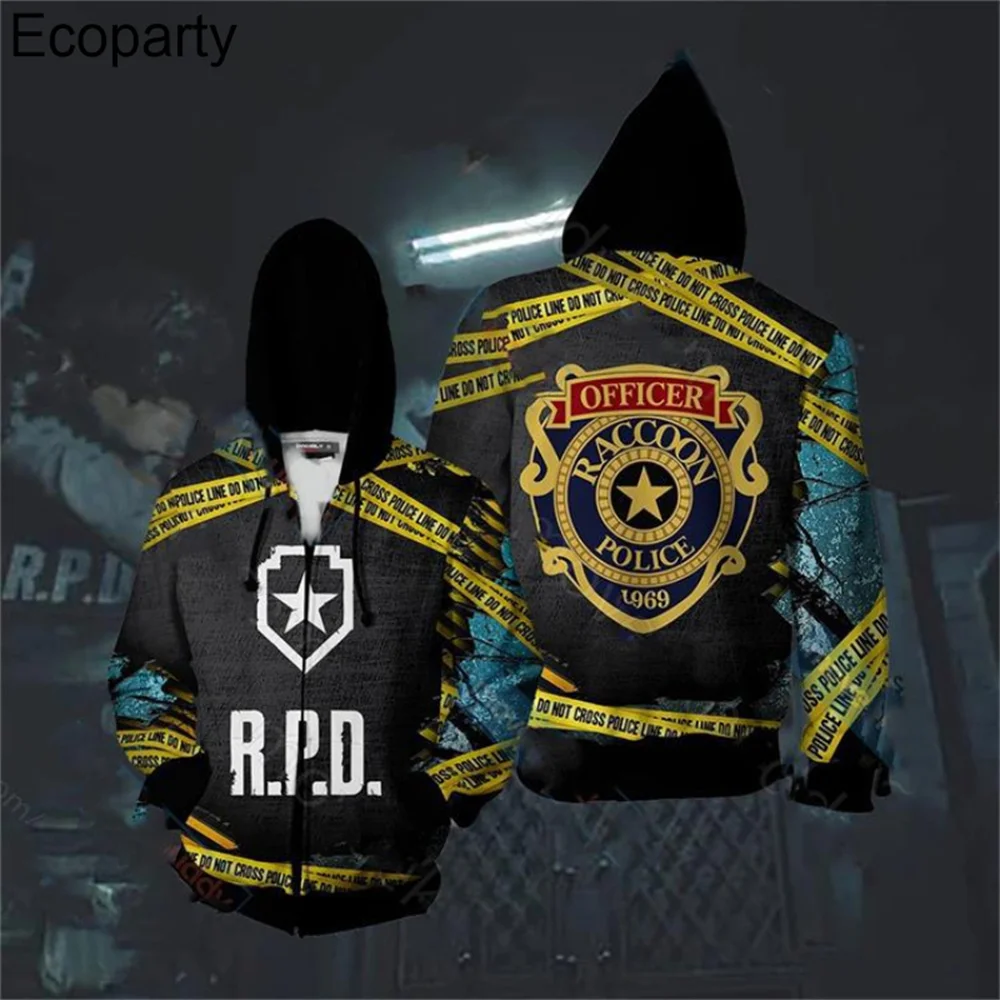 thumbnail image 1 of Nueva sudadera con capucha unisex con cremallera para hombre y mujer, protección contra crisis bioquímica, Umbrella Company, impresión 3D, moda urbana, tamaño grande, 1 of 4