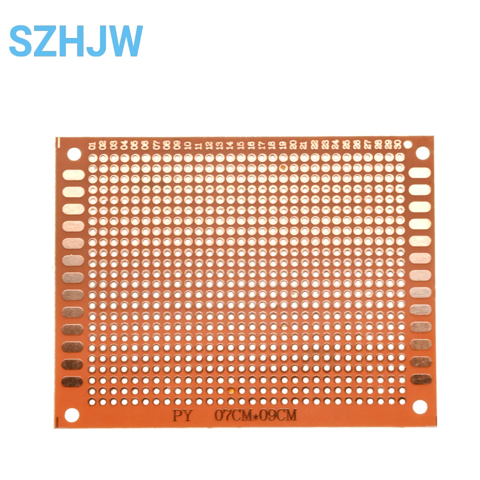 10-100개/가방 7x9cm 베이클라이트 PCB 프로토타입 보드 1.2mm 두께 2.54mm 피치 720홀