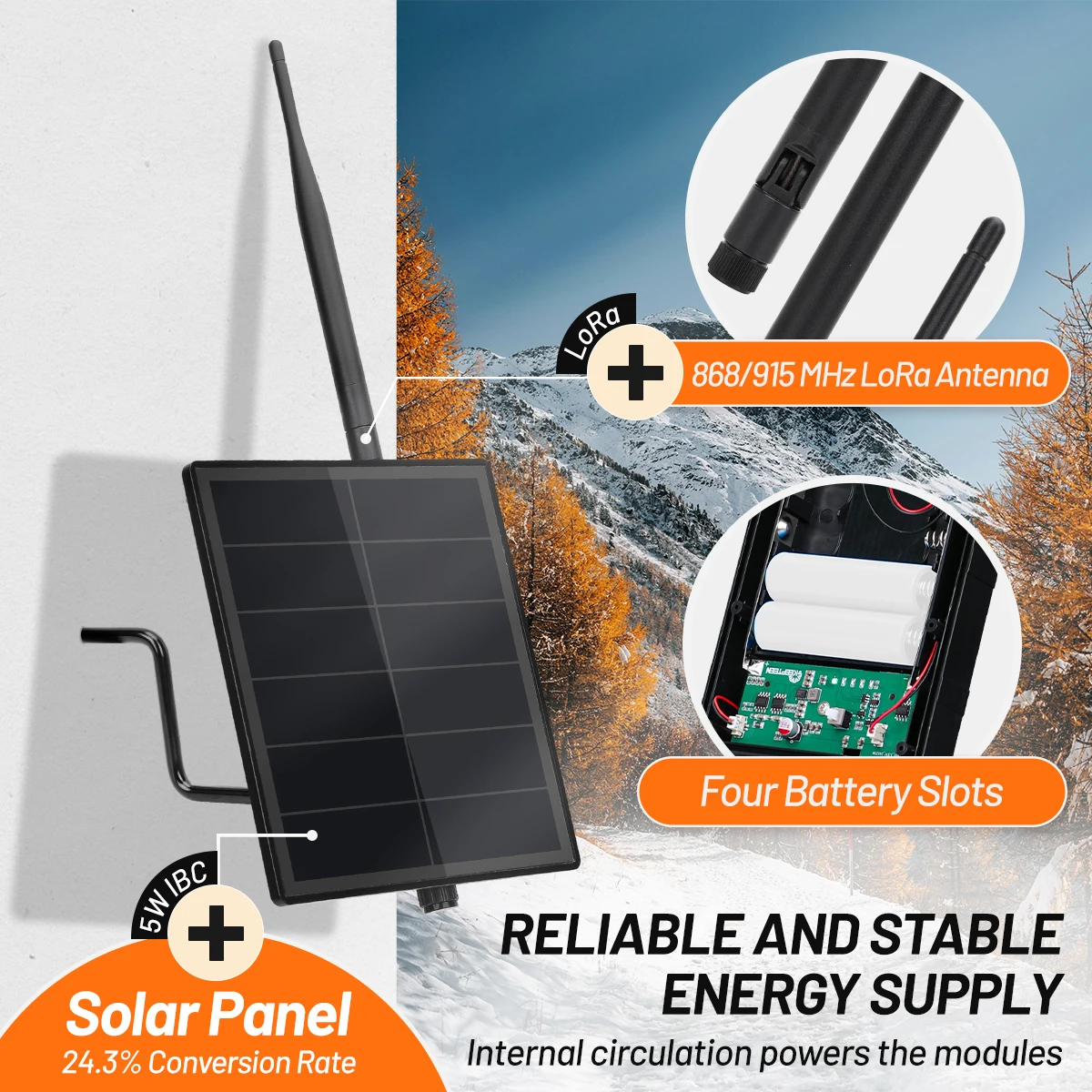 D5 Solar panel kit 5V for Solar Powered Dev-Board Mesh Network Heltec LoRa32 V3