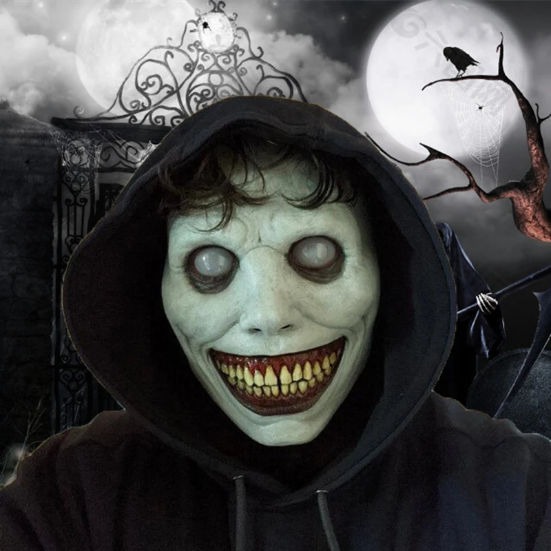 Creepy Halloween Mask Smiling Demons Horror Face Masks The Evil Cosplay Party Costumes Props Holiday Decoration Festival Gifts