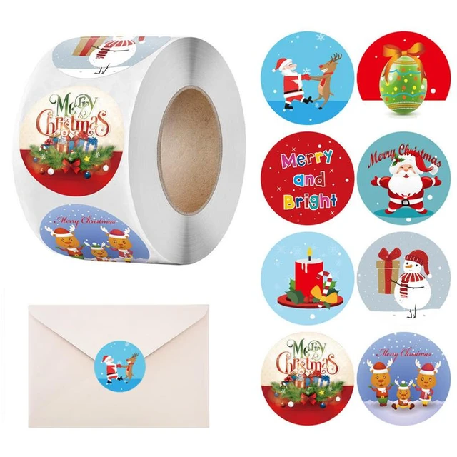 500PCS/set Of Christmas Adhesive Labels 1 Inch Diameter Christmas Stickers  For Envelopes For DIY Gifts Stationery Decorative - AliExpress