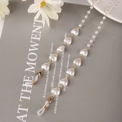 Elegant Bohemian Crystal Beaded Glasses Chain and Face Mask Holder (B white)