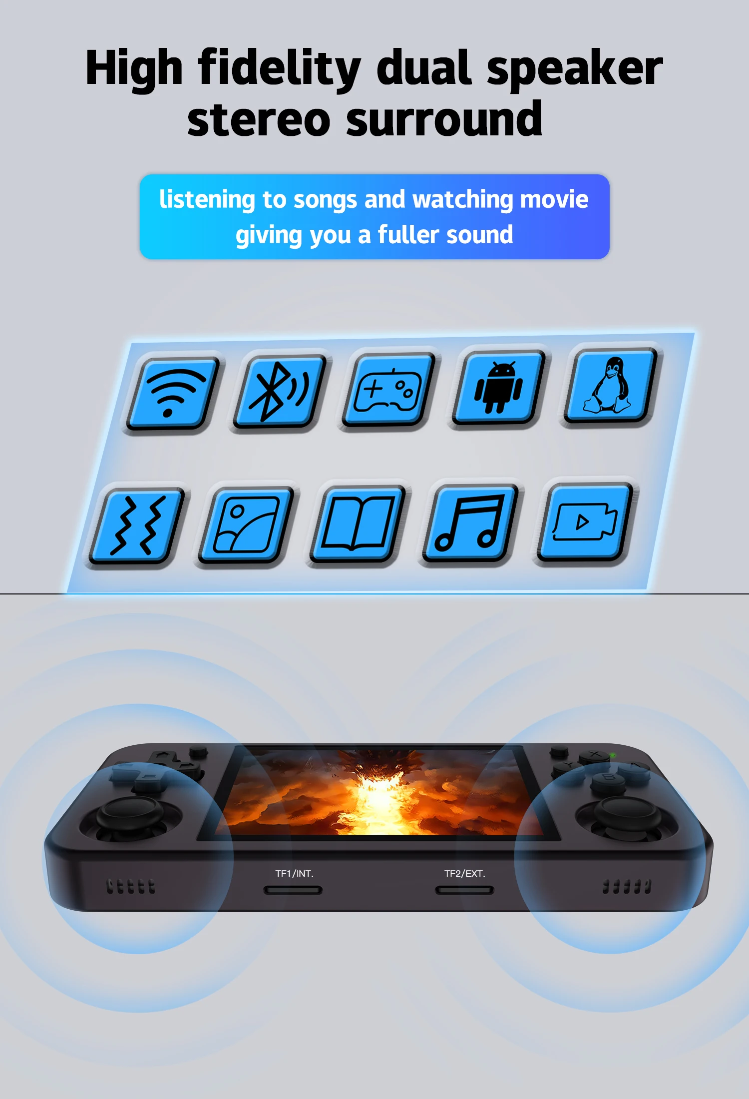 ANBERNIC ȵ̵ ޴  ÷̾,    ܼ, 3.5 ġ ġ ũ Ȧ ̽ƽ, HDMI ȣȯ, RG353M, ǰ