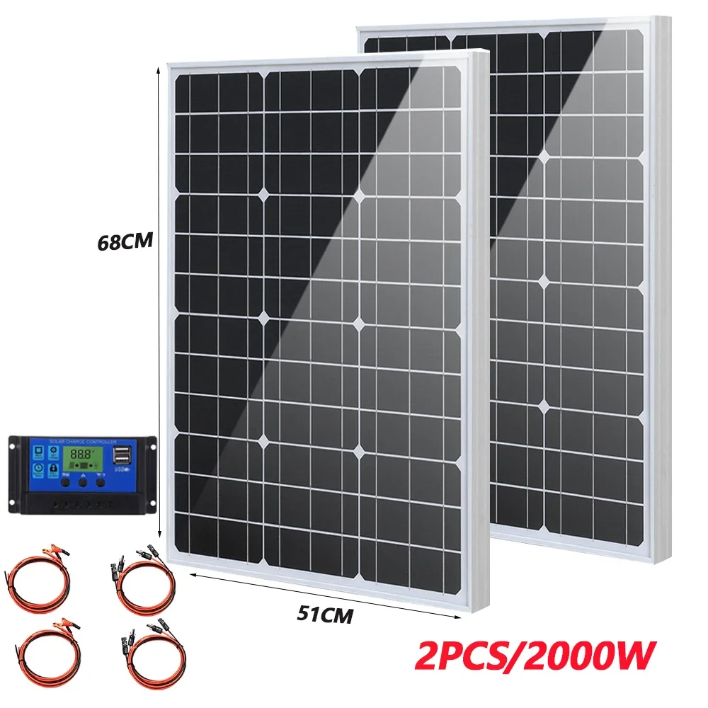 Solar Panels 18V High Efficiency Portable Power Bank Flexible Charging Outdoor Solar Cells 1000W 2000W 3000W For Home/Camping solar panel inverter kit