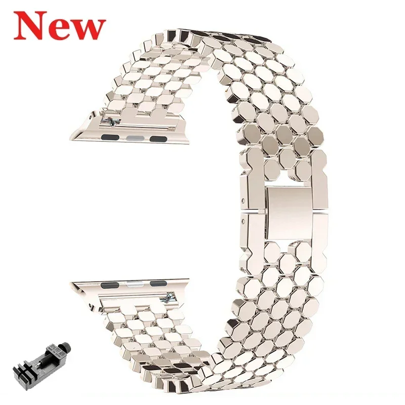 حزام نسائي من الفولاذ المقاوم للصدأ لساعة أبل التر...