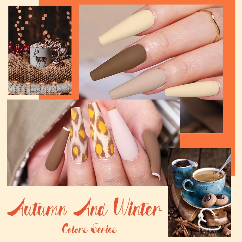 BORN PRETTY 10ml Coffee Color Gel Nail Polish Brown Red Gel Semi Permanent UV Gel Autumn Winter Soak Off Nail Art Gel Varnishes 5