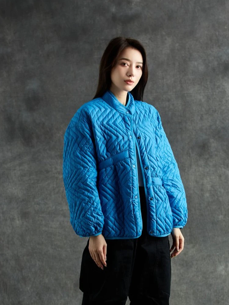 Streetwear Batwing sleeve down jacket Women's 2023 Autumn winter Oversized Ultra Light puffer coat warm Solid color INKEO 3O071