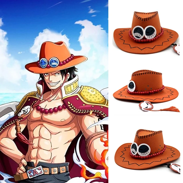 Chapéu De Cowboy One Piece Ace Cosplay, Boné De Pirata Adult