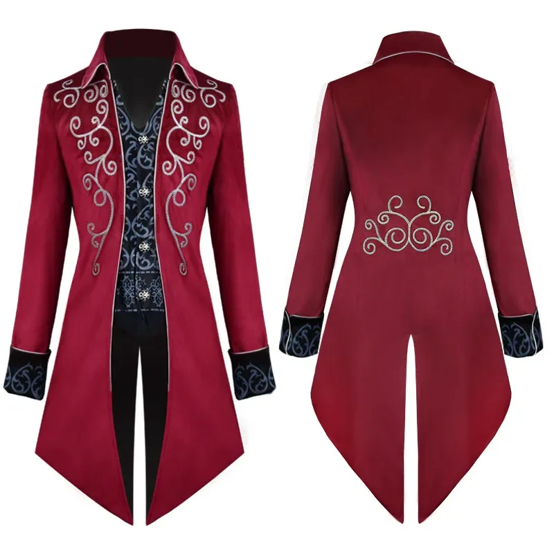 Cosplay Costume Men Medieval Costume Halloween Men Steampunk Gothic Victorian Jacket