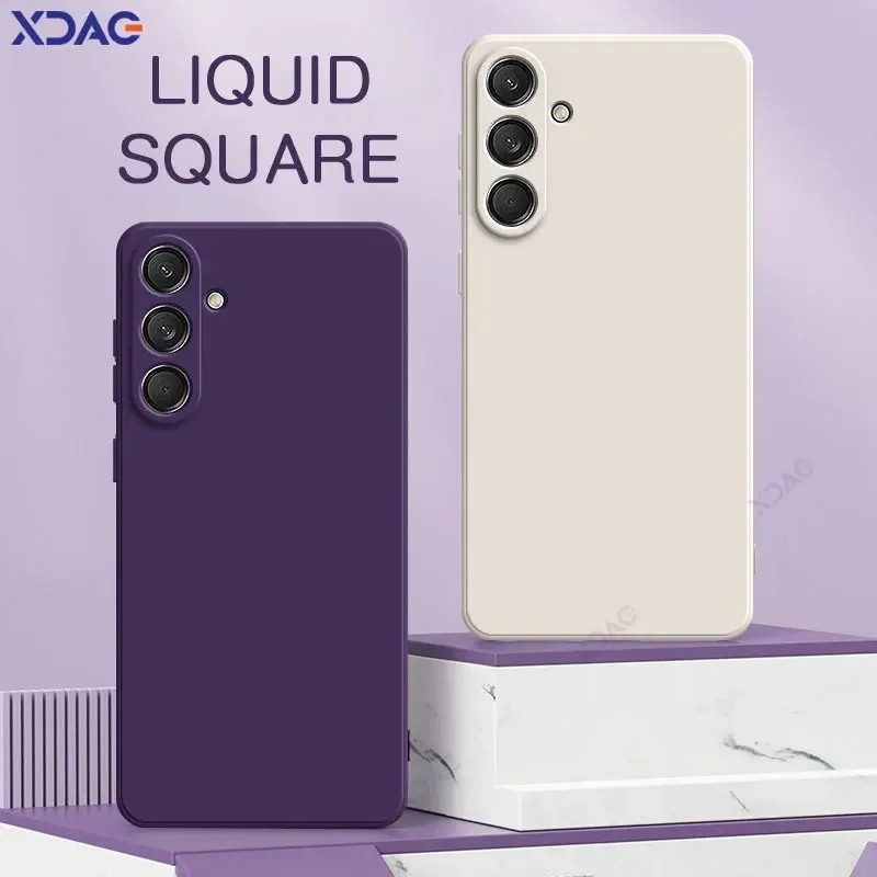 Premium Square Liquid Silicone Phone Case - Ultra-Soft Double Liner Protective Cover