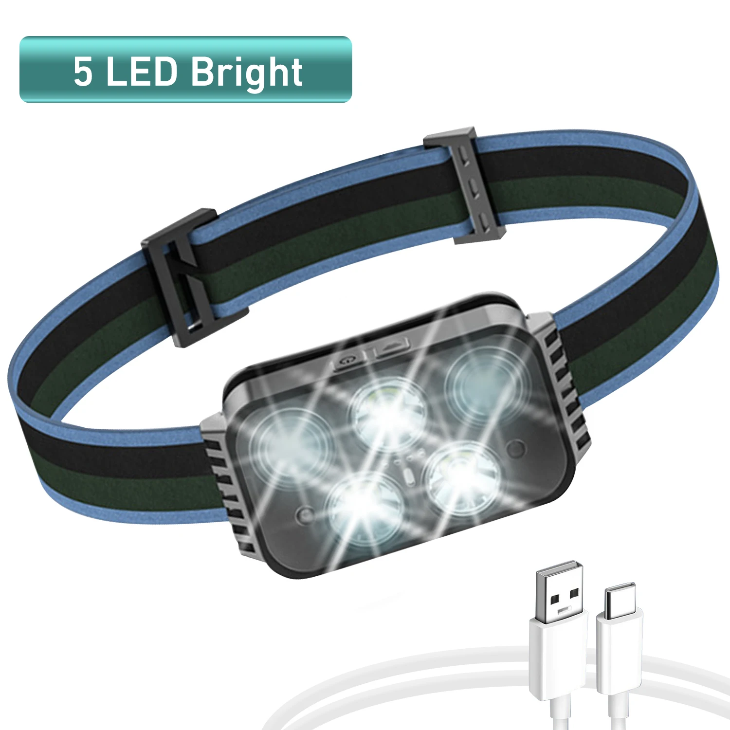

USB Rechargeable Headlamp Handfree Ultra Light Bright LED Motion Sensor Headlight Portable Front Head Light Fishing Flashlight