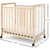 SafetyCraft Clearview Compact Daycare Crib, Durable Wood Construction, Non-Marking Casters (2 Locking), Includes 3” InfaPure 3