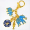2024 Flat Rhinoceros Elephant Buckle Elephant & Rhinoceros With Ksitigarbha Staff Amulet Keychain w5476 2