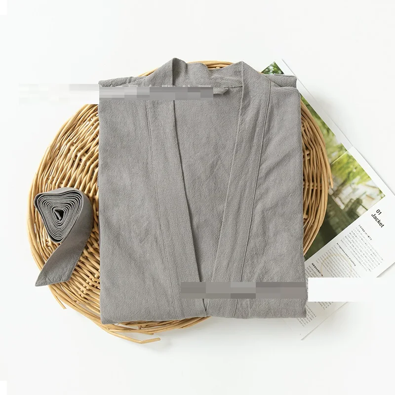 Kimono Giapponese In Cotone Uomo – Pigiama Tradizionale Con Pantaloni, Allacciato, Traspirante, Leggero, Per Casa E Relax