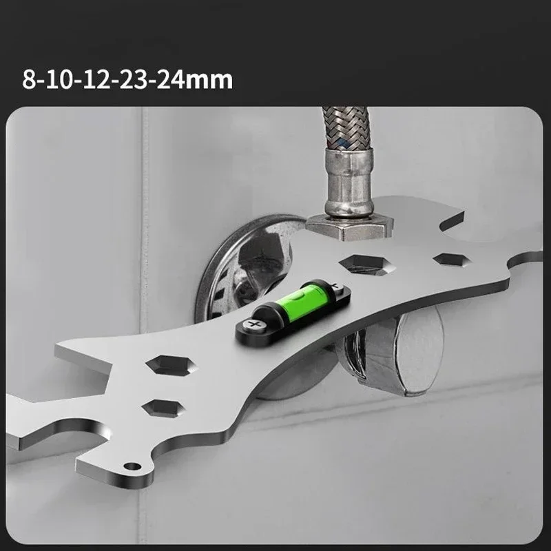 Special Wrench Tools Shower Faucet Installation Bathroom Multifunctional Level Wrench Ruler Distance Measuring Tool