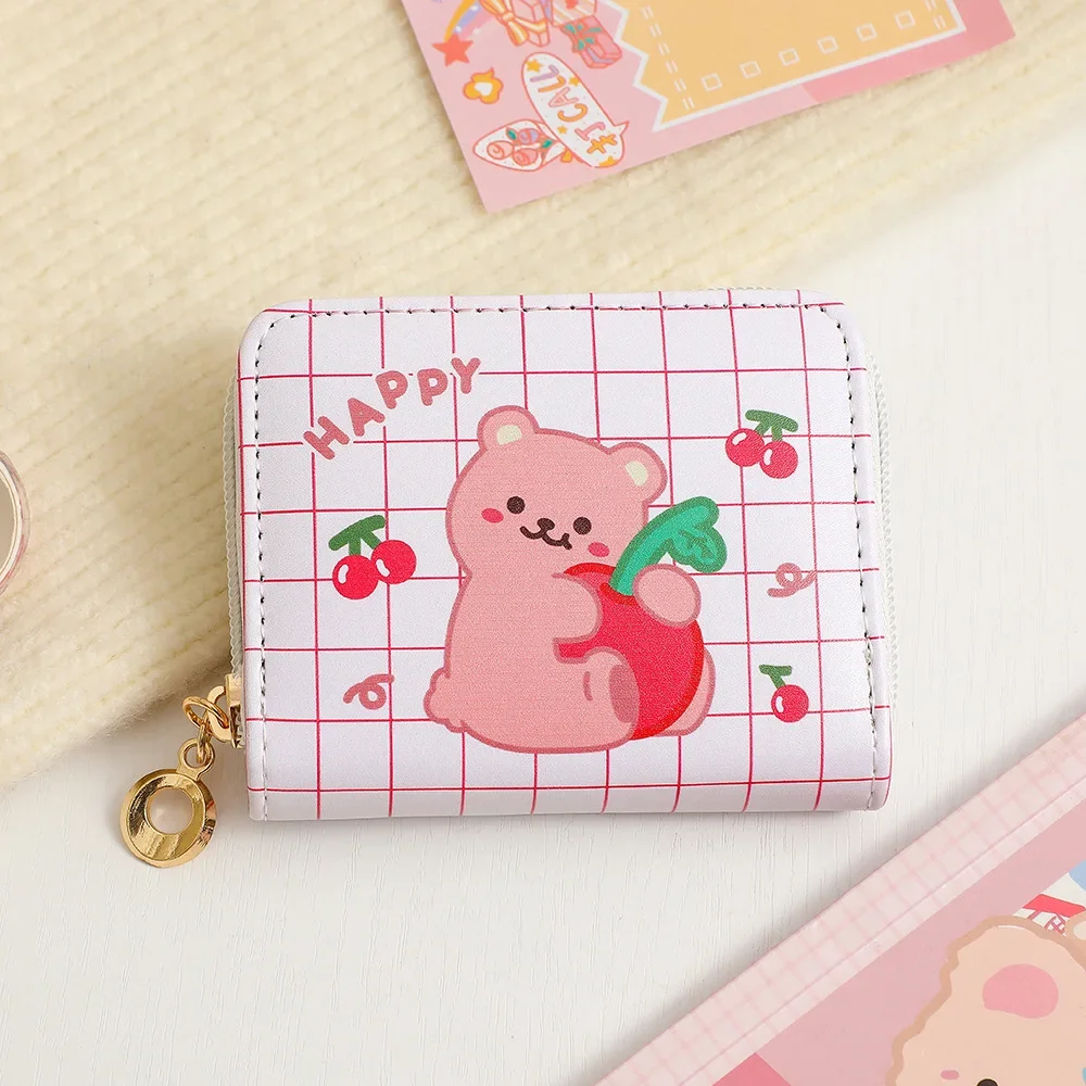 PU Leather Girls Wallet Cute Cartoon Zipper Card Holder Mini Clutch Wallet Key Chain Coin Purse Kids Gifts Stationary 5