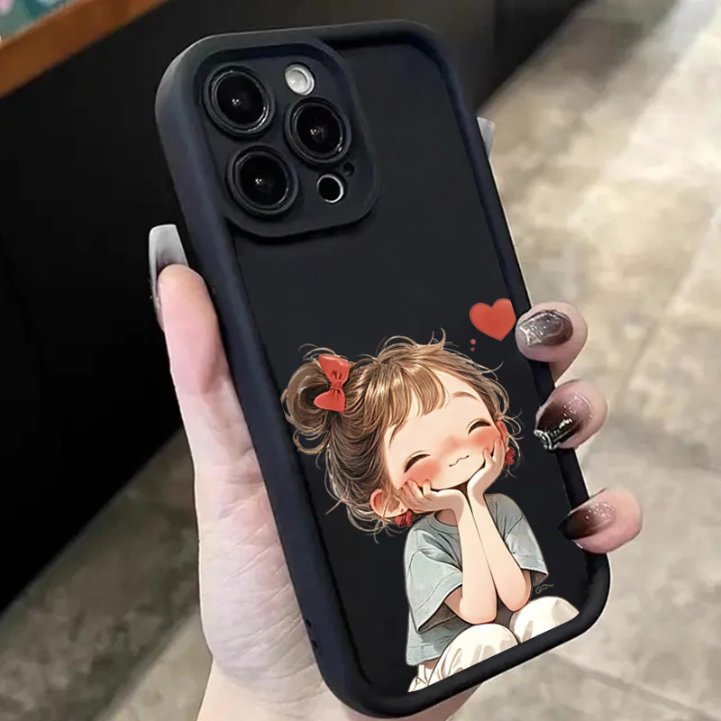 Minimalist Angry Girl Illustration Phone Case Cover