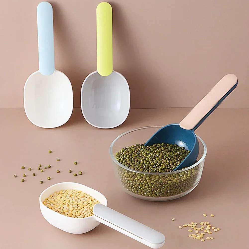 Measuring Spoon with Bag Clip Sealing Long Handle Cute Scoop Rice Digging Flour Digging Rice Baking Pet Feeding Dog Cat Food kitchen measuring spoons measuring spoon set measuring cup and spoon set