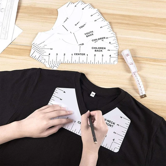 T-shirt Alignment Ruler Professional T-Shirt Ruler Guide Set With 4 Rules  And 1 Marker