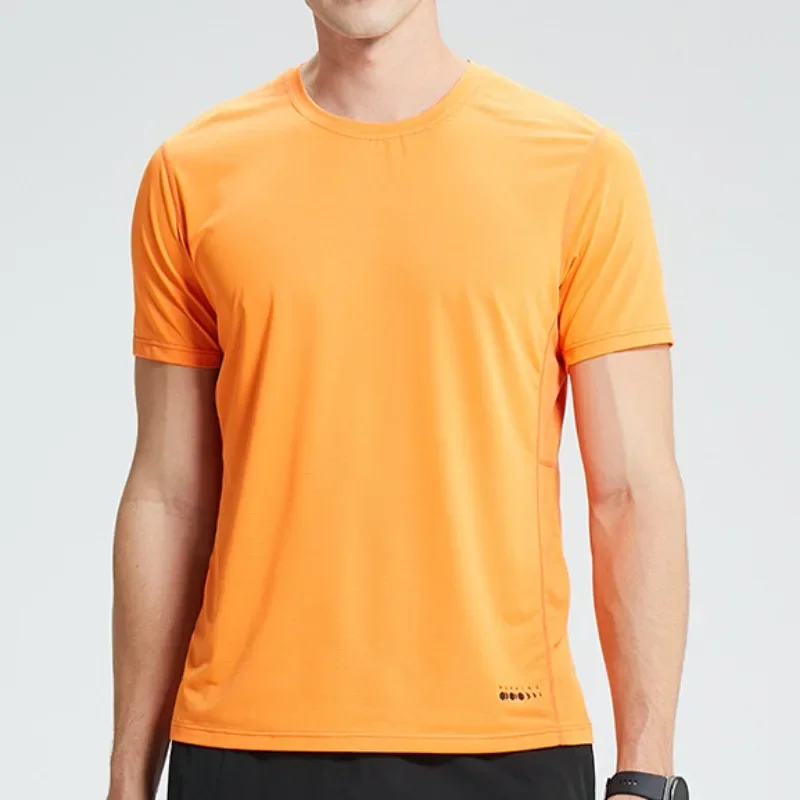 

Mens Short Sleeve Running T-shirt Gym Jogging Sports Tops Male Fitness Sweatshirts High Quality Breathable Muscle Fit Sport Tees