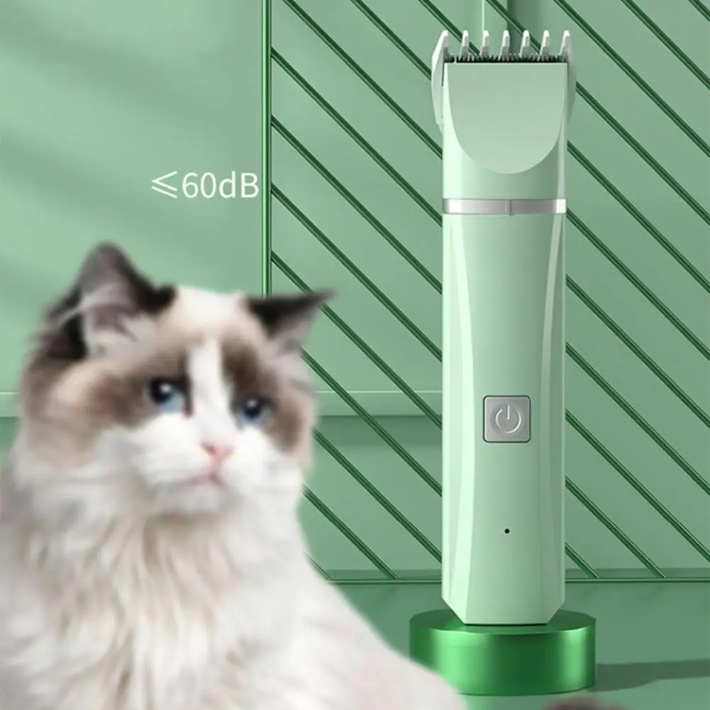 1 Set Cat Hair Trimmer Quiet Cordless Dog Shaver Clipper 4-in-1 Electric Pet Grooming Kit with 4 Blade for Long Hair Pets