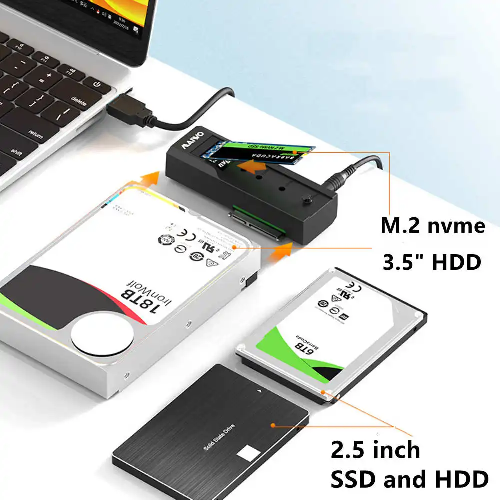 Station D'accueil M.2 NVMe Et SATA Vers USB C, Adaptateur De