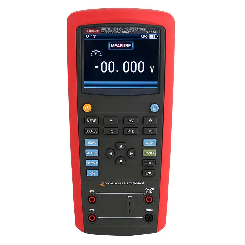 

UNI-T UT714 UT715 UT725 Многофункциональный циклический калибратор для процесса постоянного напряжения и выходного тока/калибратор с петлей измерения