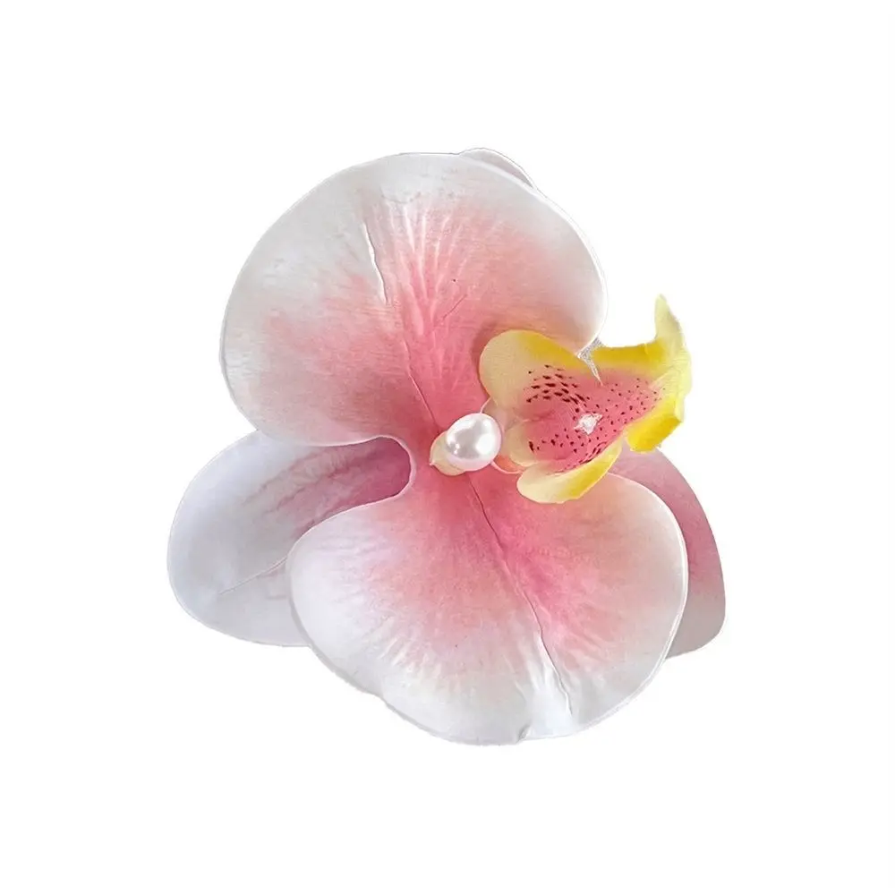 Cloth Flower Hair Clip Pearl Korean Style Orchid Flower Hairpin Butterfly Orchid Bohemian Style Girl Hair Clip