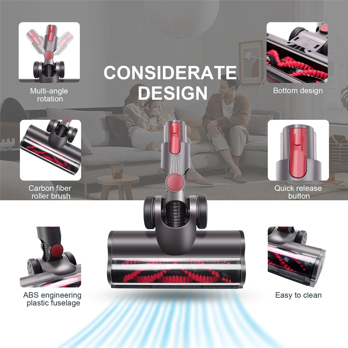 

Моторизованная щетка с щетиной, роликовая головка для пылесоса Dyson V7 V8 V10 V11, напольное крепление с фарами