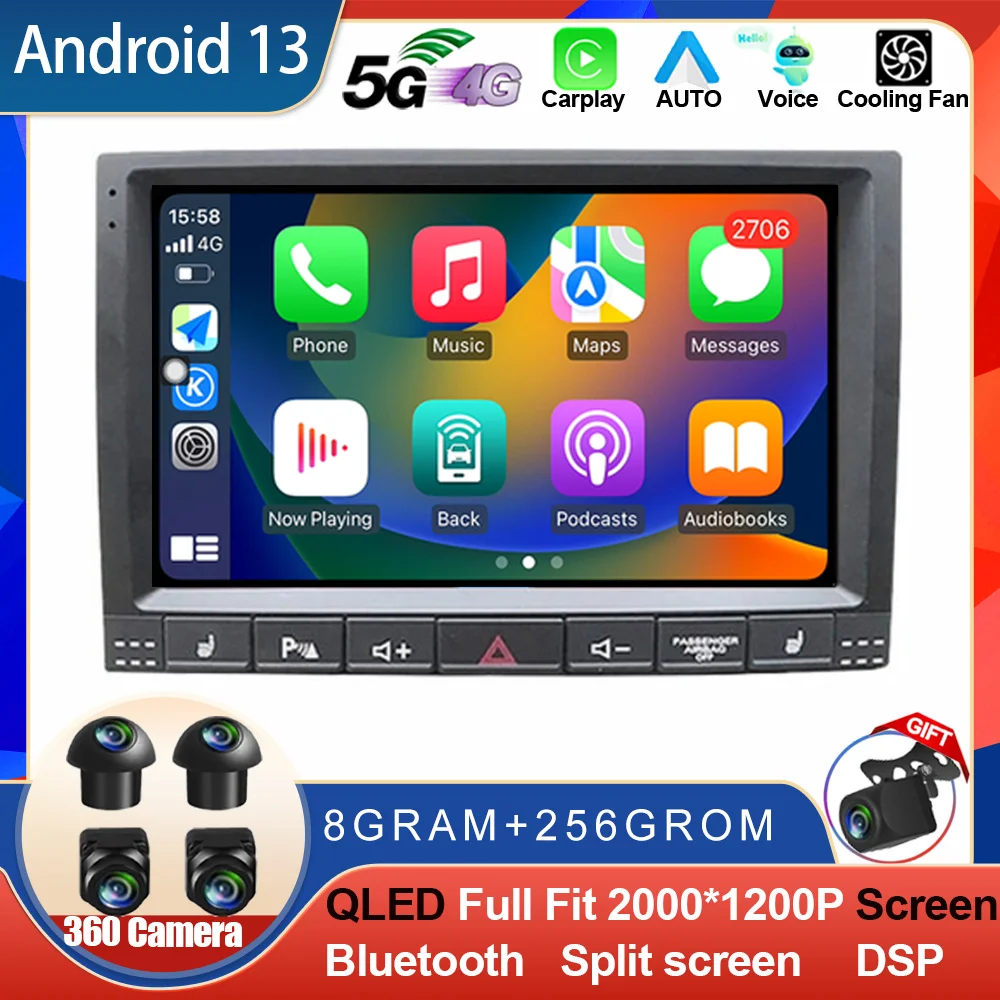 Android 13 Per Volkswagen Vw Touareg 2002 - 2012 Autoradio Navigazione Multimediale Autoradio Player Stereo Carplay Monitor Tv Gps
