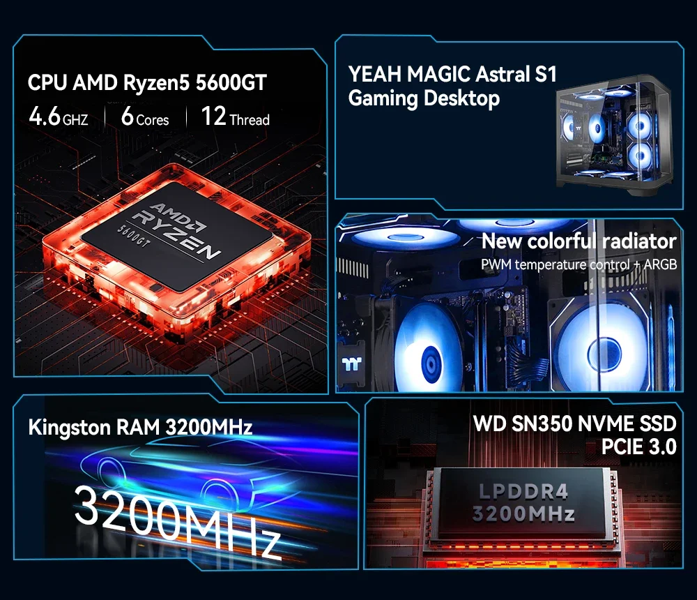 【新品】Ryzen 5 5600GT M.2 SSD 500GB メモリ16GB Amazon.com: AMD Ryzen 5 5600GT 6-Core, 12-Thread Desktop