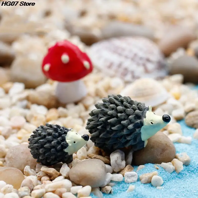 3Pc/Set Garden Moss Resin Crafts Artificial Mini Hedgehog Red Dot Mushroom Miniature Ornament Hedgehog Fairy Garden Home Decor resin ornaments garden decoration resin handicraft ornaments resin ornament animal ornaments