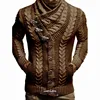 Cardigan Para Hombre Solid Sweater Man Coat 2024 Vintage Oblique Horns Button Designer Knitted Ugly Sweaters Mens Luxo Masculino 3