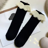 Baby Girls Knee High Socks Long Kids Soft Cotton Angel Wings Princess Children Sock Ruffle Leg Warmers Cute Girl Socks For 0-8 Y 6