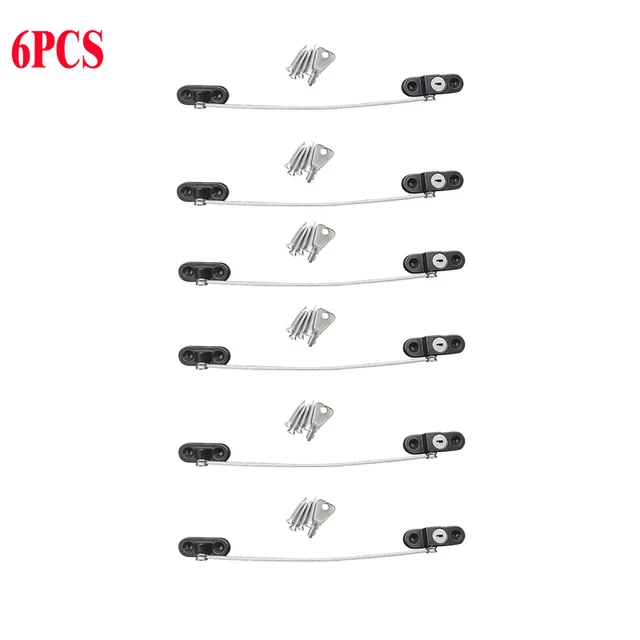 Home Window limiter Baby Door Lock Protection from Children Window Lock from Children Lockers Drawer Password Locks Baby Safety Screw fixed 6pcs