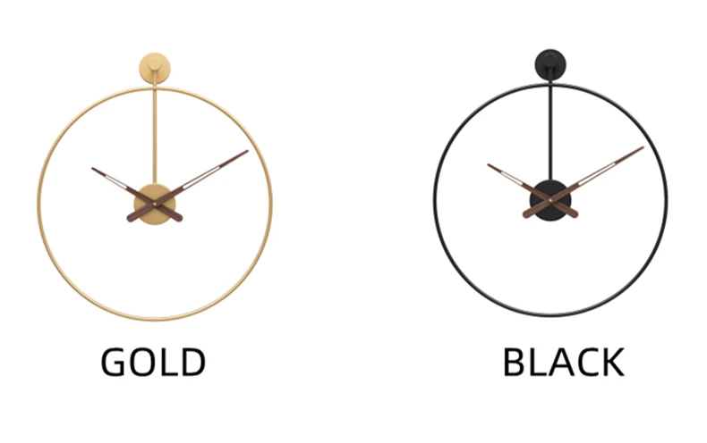 Description Picture 3 of itemNordic Large Wall Clock Modern Round Metal Silent Wall Decor Watch Indoor Kitchen Living Room Home Office Decoration Wall Clocks