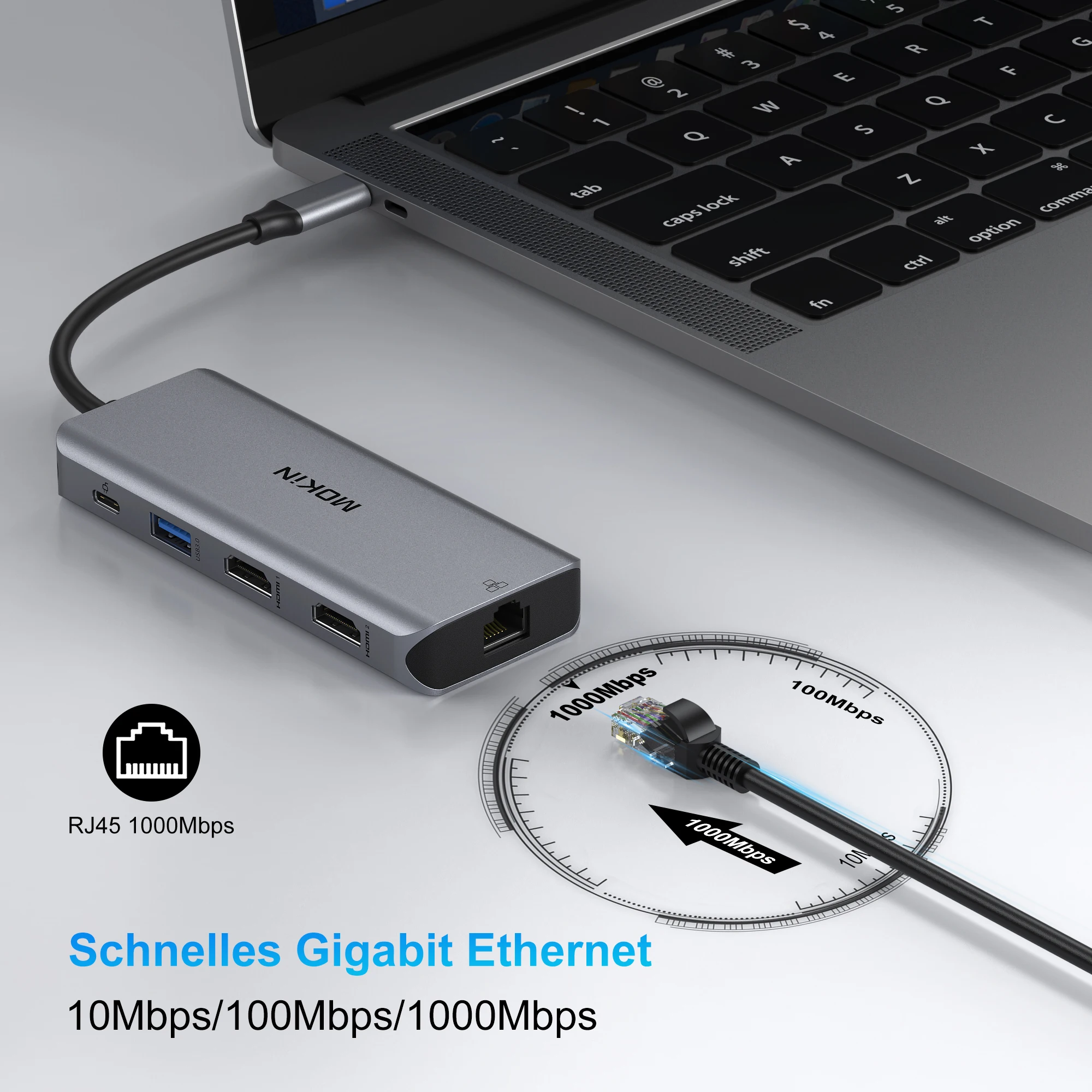 MOKiN USB C- HDMI , CŸ USB  ŷ ̼,   HDMI ,  4K @ 60Hz, 9  1